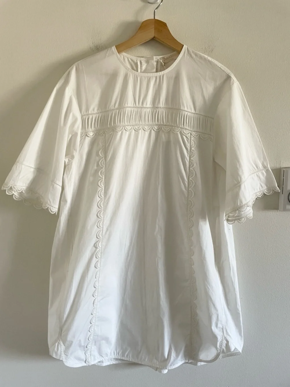 Ulla Johnson Diyana Tunic Dress Women’s Size 0 Lace Cotton Cowrie‎ White NWT